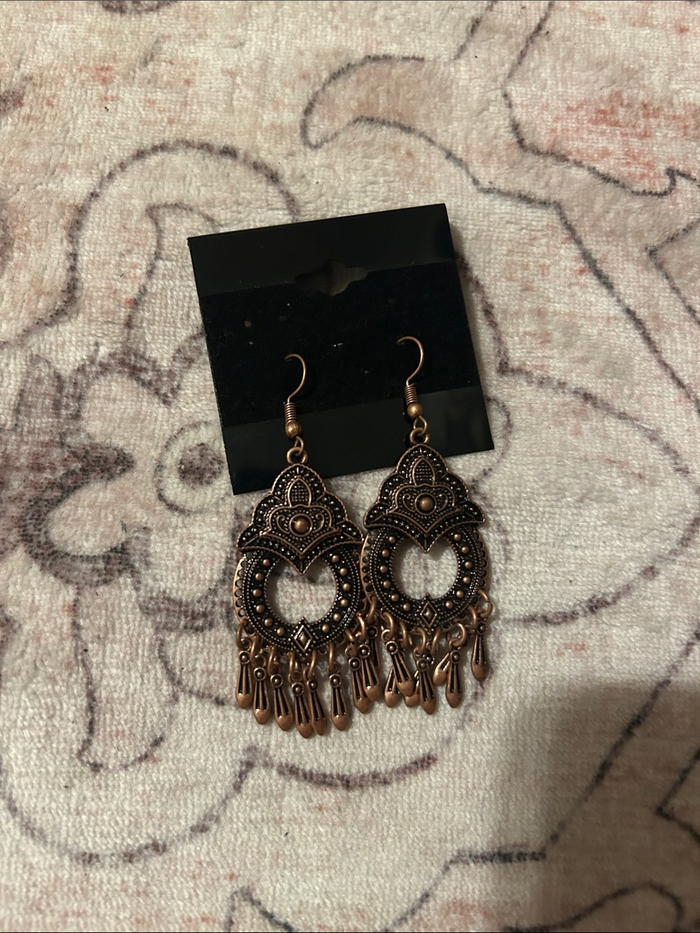 Copper-Tone Filigree Dangle Earrings - Women Jewelry
